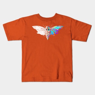 monster moth ecopop cicada bug art Kids T-Shirt